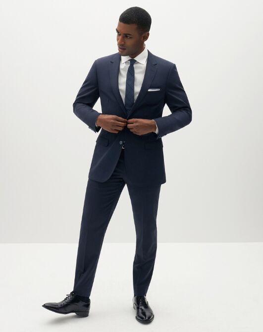 Suit Shop Men's Navy Suit Tuxedo - 5