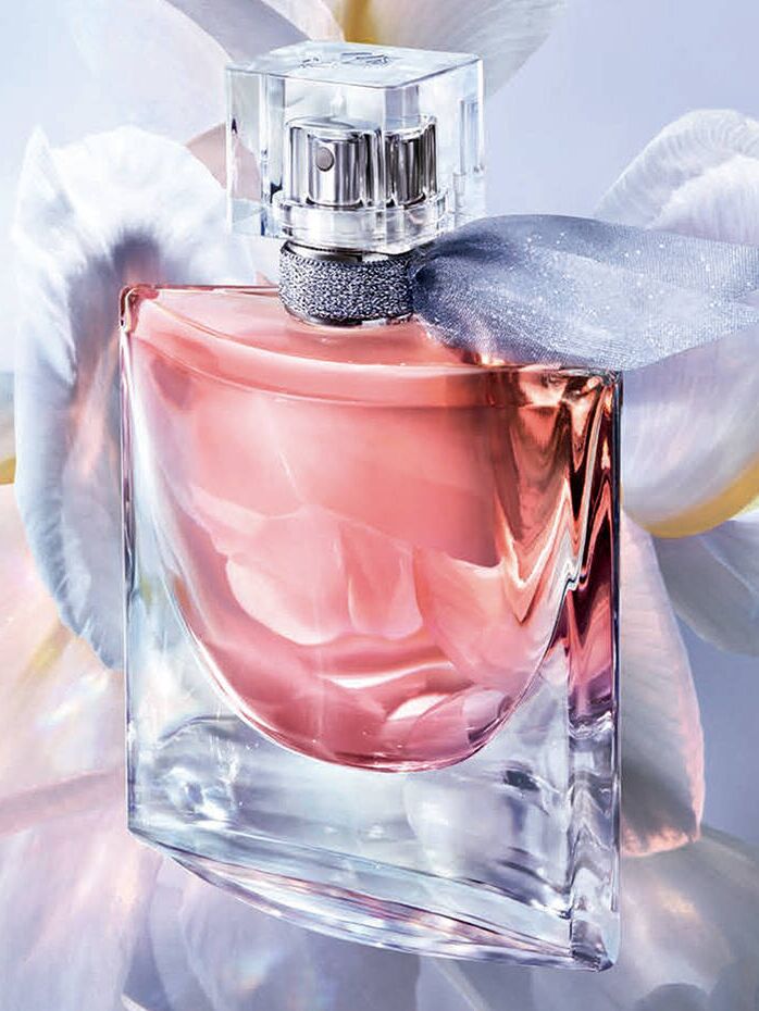 Engraved perfume bottle from Lancome wedding gift for bride