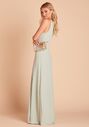 Birdy Grey Kira Crepe in Sage One Shoulder Bridesmaid Dress - thumbnail - 2