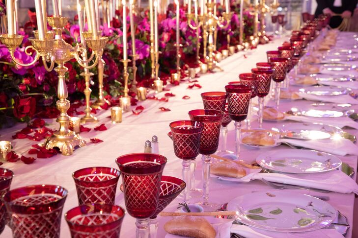 Glam Burgundy Tablescape at Shadowbrook at Shrewsbury in New Jersey
