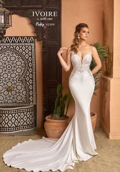 IVOIRE by KITTY CHEN POPPY, V2309 Fit-and-Flare Wedding Dress