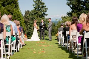 Couple and Officiant at Ceremonial Altar