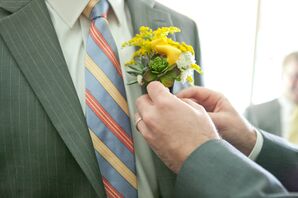 Yellow and Green Succulent Boutonniere