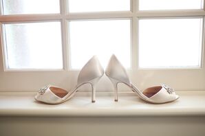 Ivory Open-Toed Bridal Shoes