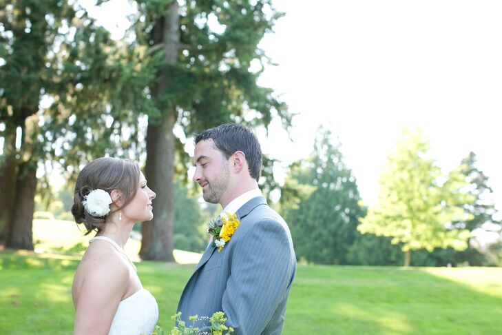 Intimate Moment Between Bride and Groom