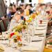 Reception Dining Table, Linens and Dinnerware