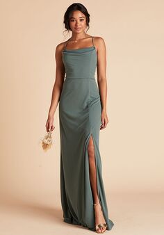 Birdy Grey Ash Crepe Dress in Sea Glass Scoop Bridesmaid Dress