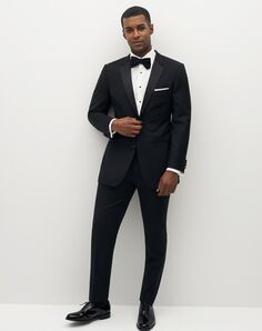 Suit Shop Men's Premium Notch Lapel Black Tuxedo Black Tuxedo