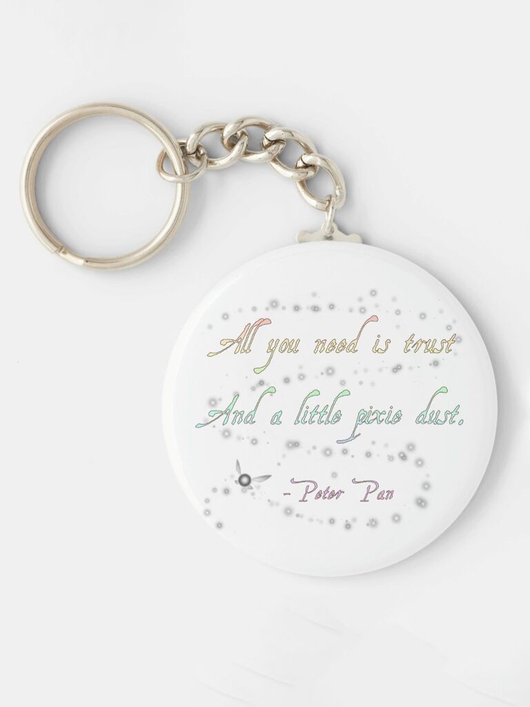 zazzle disney wedding favors all you need is trust and a little pixie dust keychain