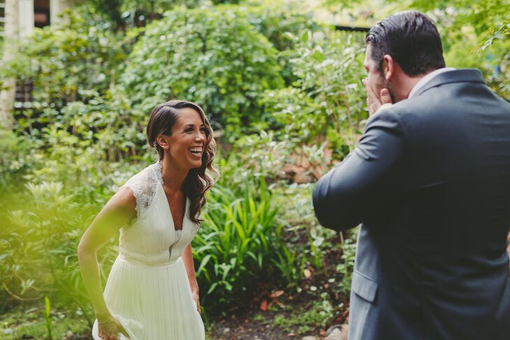 Crystal stunned Keith at their first look. Crystal wore the Fantasia Gown by Catherine Deane at BHLDN. "It incorporated the classic lace elements and details I love yet had a design that was so easy to wear and so soft," Crystal says. "I couldn't stop touching it. "