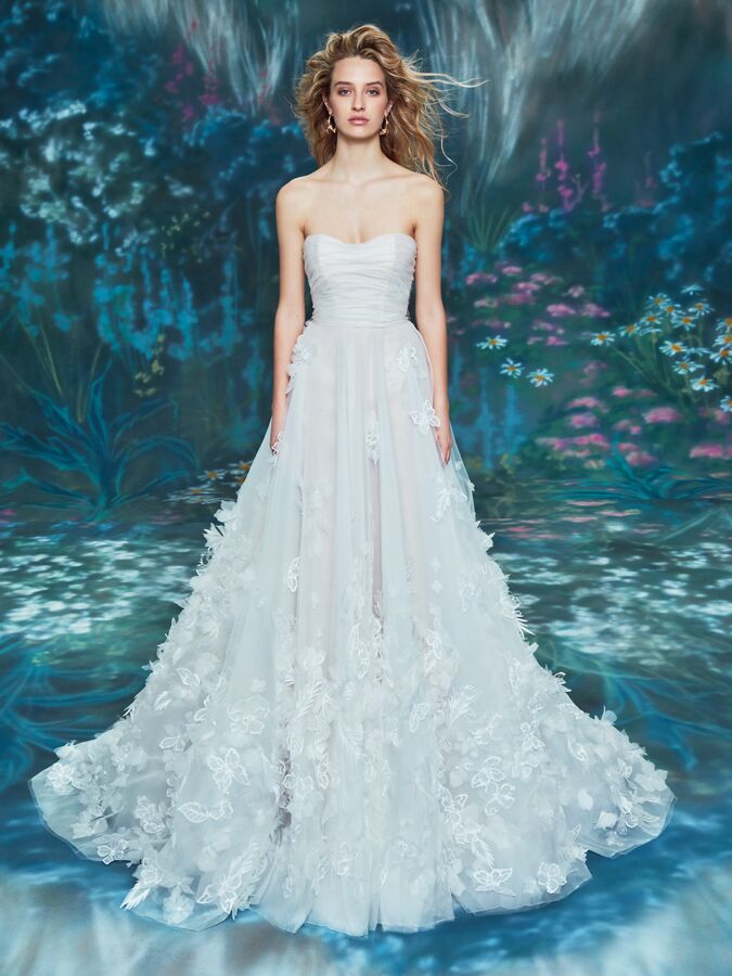 Ines Di Santo strapless A-line wedding dress