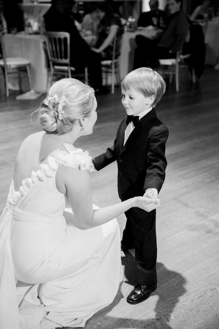“I had a very special dance with my ring bearer,” Lynn says. “His favorite movie—along with every other 4-year-old—is Frozen. I knew he would be jet-lagged from flying from Belgium two days prior, and maybe self-conscious about dancing with me in front of a crowd, so I wanted him to be as comfortable as possible.  We danced to ‘Love Is an Open Door’ from the 'Frozen' soundtrack, and he sang and danced the whole time. Afterward, he was so comfortable that he became the star of the dance floor for the rest of the night. The next day, he told his mom he wanted to go back to the wedding."