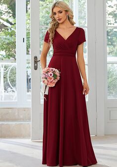 Ever-Pretty ES01730 V-Neck and Plunge Bridesmaid Dress