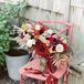 Bohemian Arrangement of Dahlias, Garden Roses, Pampas Grass and Fall Wildflowers