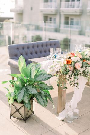 Modern Sweetheart Table with Plant