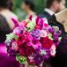 Bold, Textured Purple Bridesmaid Bouquets