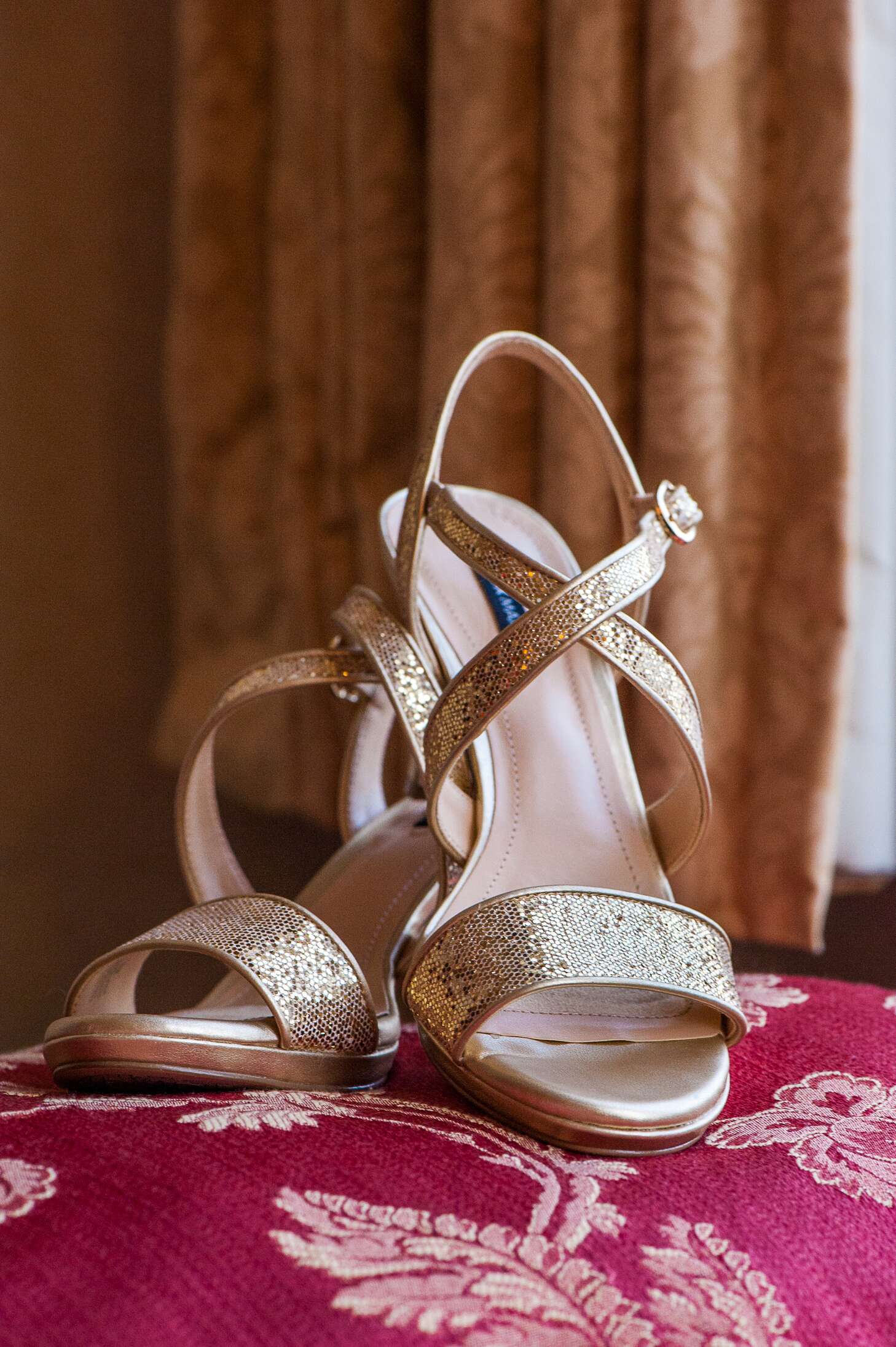 Strappy Gold Wedding Shoes