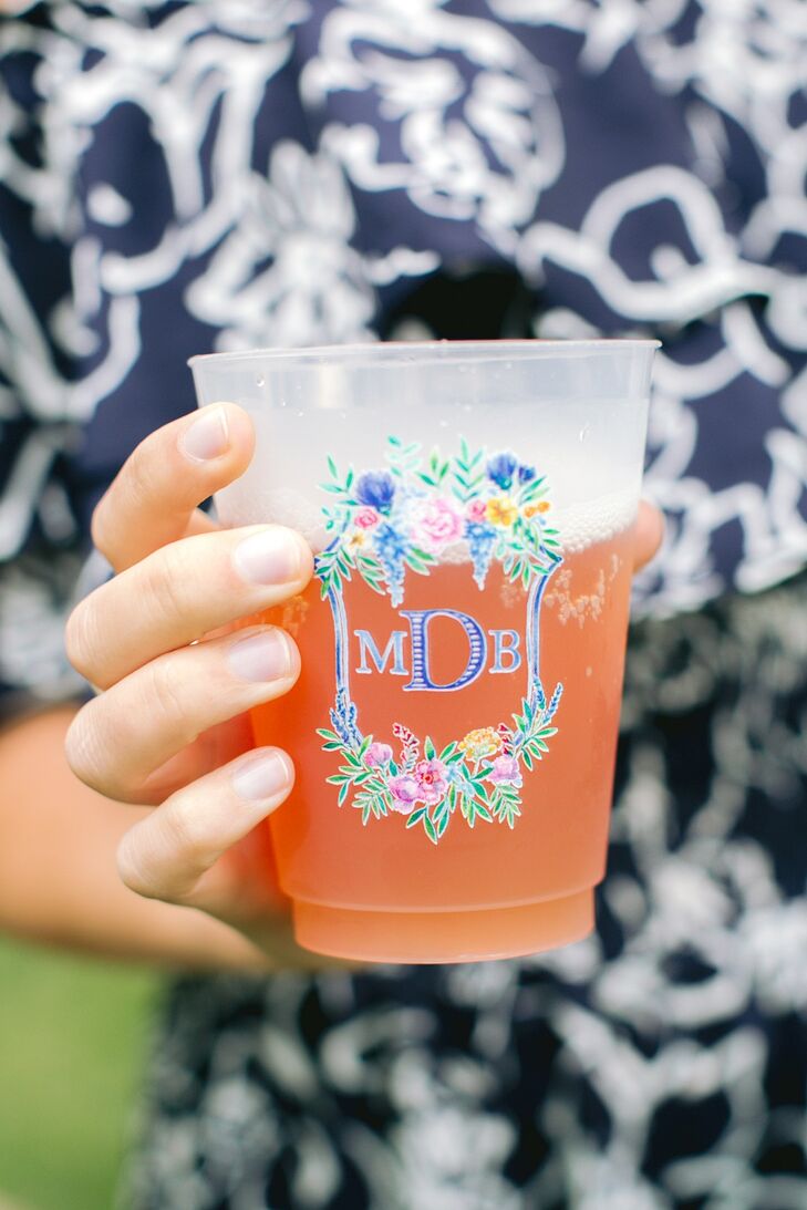 Whimsical Monogram on Plastic Cup
