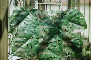 Palm Leaves Held With Plexiglass  Seating Chart