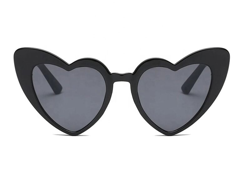 Heart-shaped black rim sunglasses junior bridesmaid gift