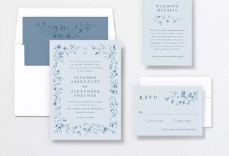 romantic vintage blue spring wedding invitations from the knot