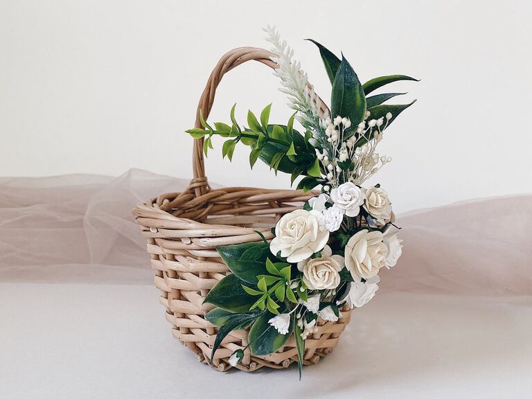 wicker flower girl basket