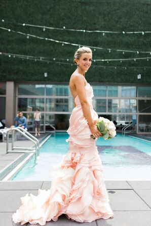 Strapless Pink Leanne Marshall Wedding Dress