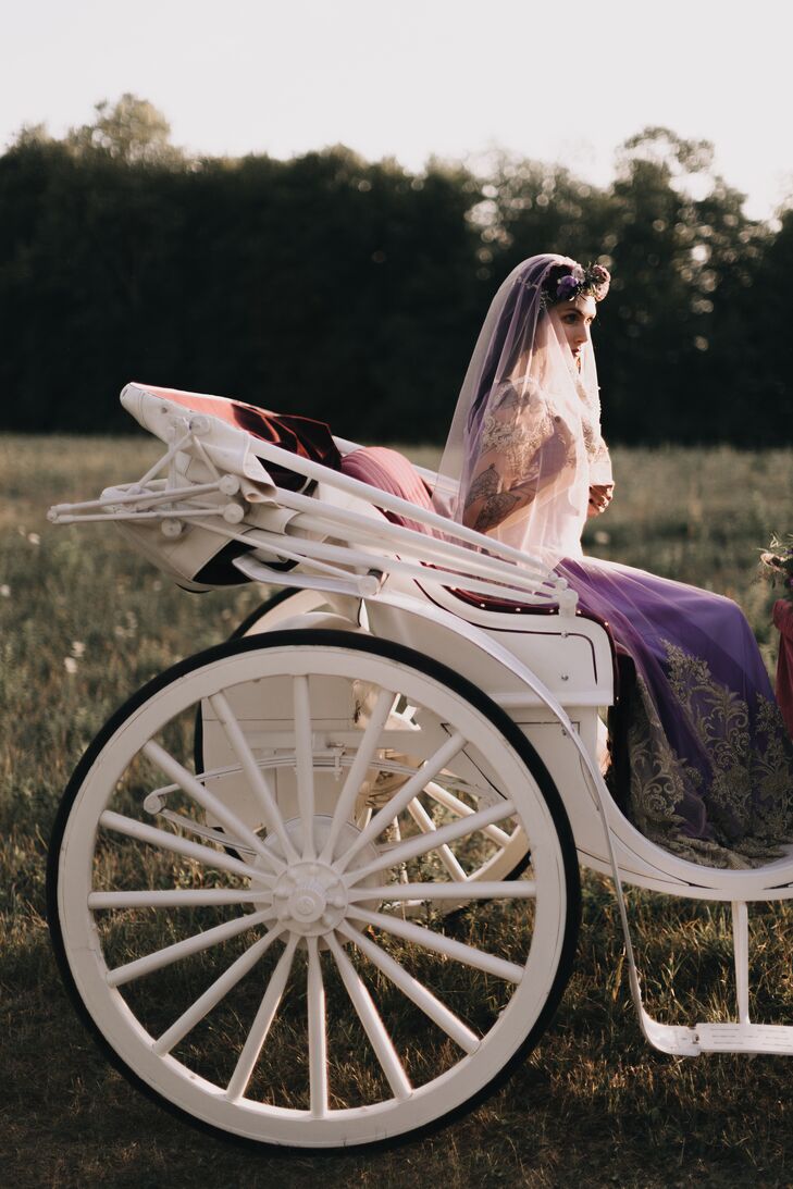 The Bride Rode into the Wedding Ceremony on a Carriage