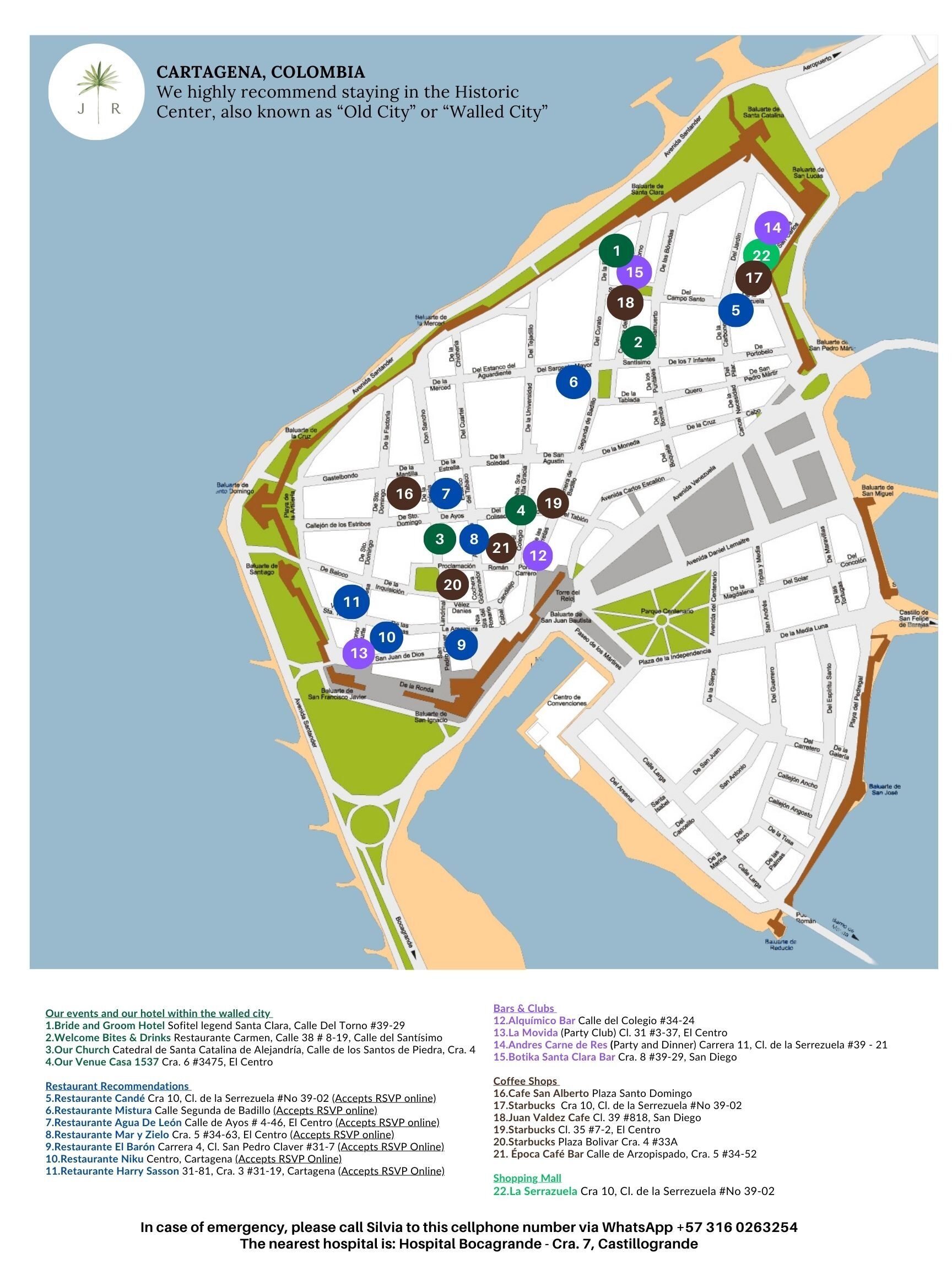 Picture of Our Wedding Events are marked in green below