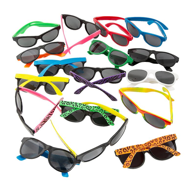 Colorful neon sunglasses wedding favors