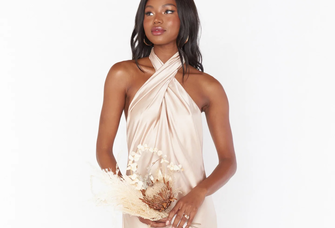 Slip maxi dress with halter neck