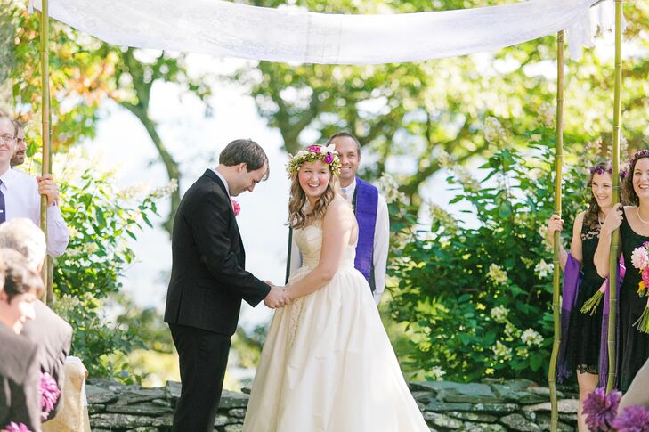 "We had an amazing day surrounded by people we loved, and they used their talents to make our wedding more amazing than we could have imagined," says Edith. "From a rock-star friend who composed the music for our ceremony to the flower girl that walked halfway down the aisle and then decided to turn around and go back to the start, our friends were the reason for our party!"