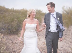 Light Gray Groom's Suit with Pastel Tie