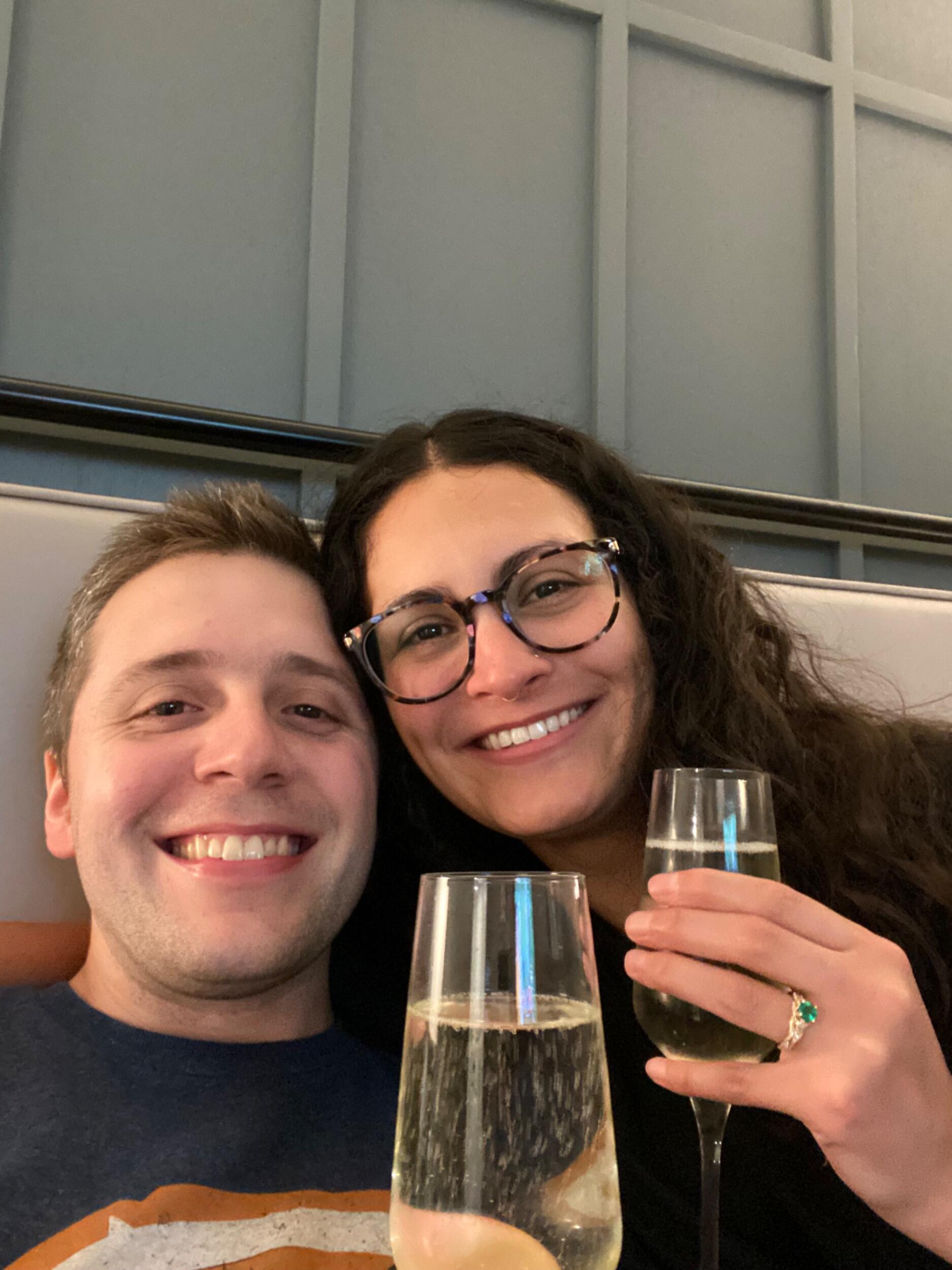He finally proposed on our anniversary trip!