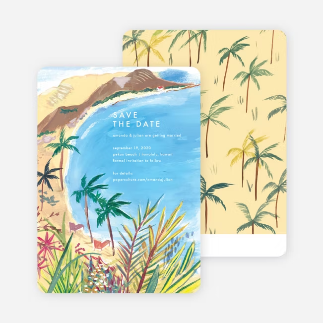 Morgan Ramberg's illustrated Save-the-Date Cards