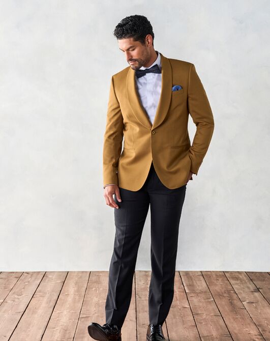 The Black Tux Marigold Shawl Jacket Tuxedo Gold Tuxedo - 6