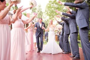 Gray and Blush Wedding Party Reception Entrance