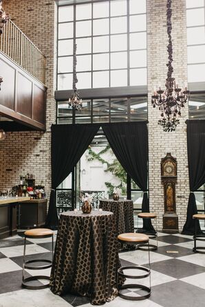 Black and Gold Color Palette at Wedding Ceremony
