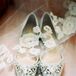 Pale Blue Bejeweled Bridal Flats