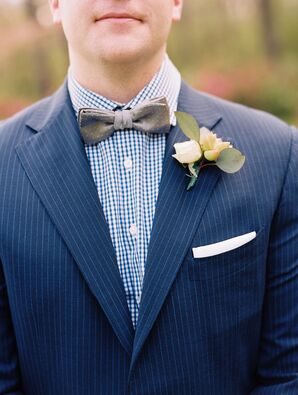 Polka-Dot Bow Tie and Check-Print Shirt