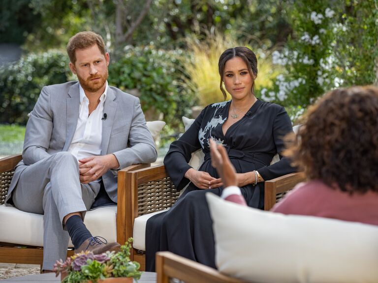 harry and meghan sit down with oprah and look serious