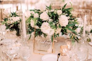Personalized Gold-Framed Table Number Named for Classical Composer