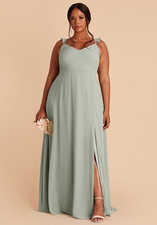 Sage green chiffon infinity bridesmaid dress wedding guest 