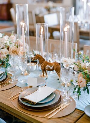 Horse Table Number for Wedding at Vista Valley Country Club in California