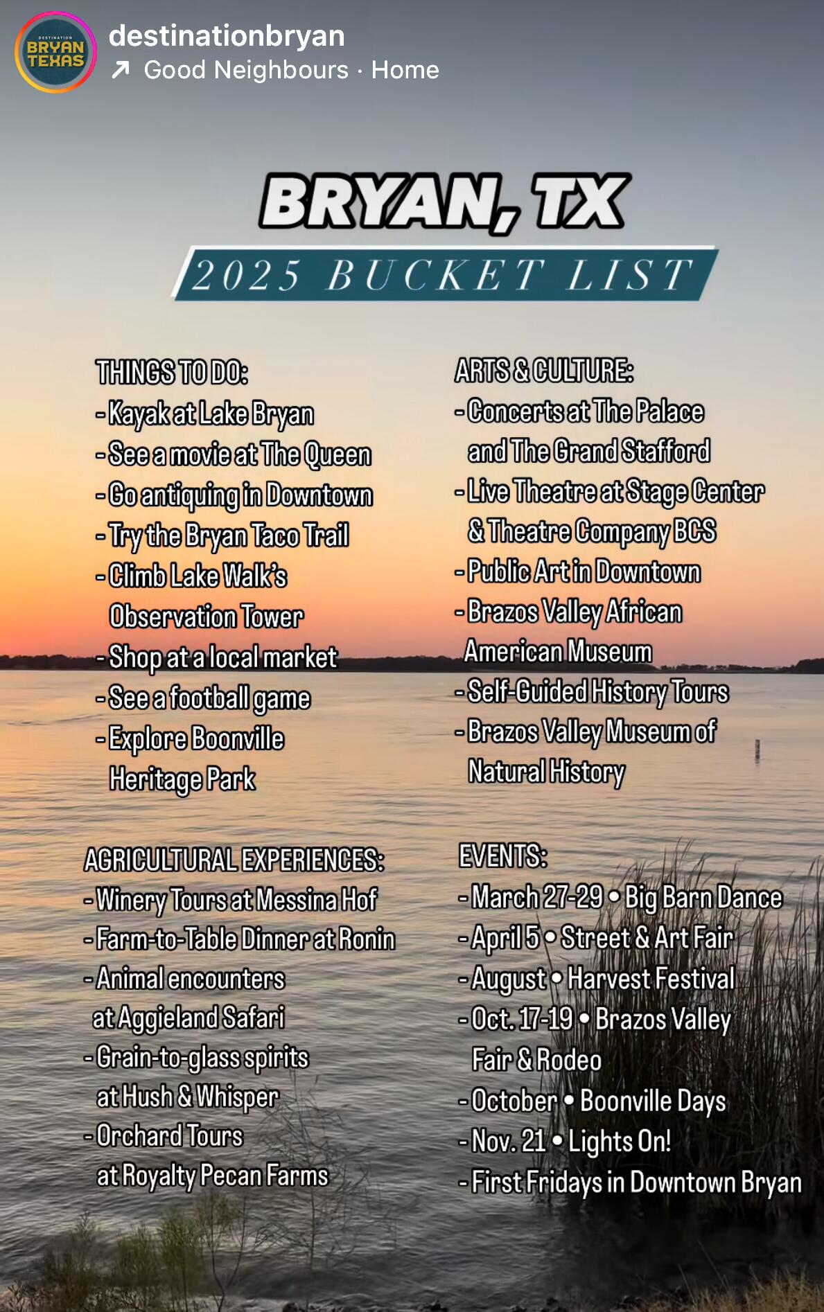 Picture of Destination Bryan recommendations 