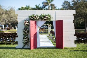Ceremony Entrance with Red Chapel Doors