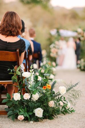 Greenery Aisle Arrangement for Ceremony at The Living Desert Zoo and Garden in Palm Desert, California