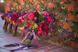 Purple, Pink and Red Bridal Bouquet