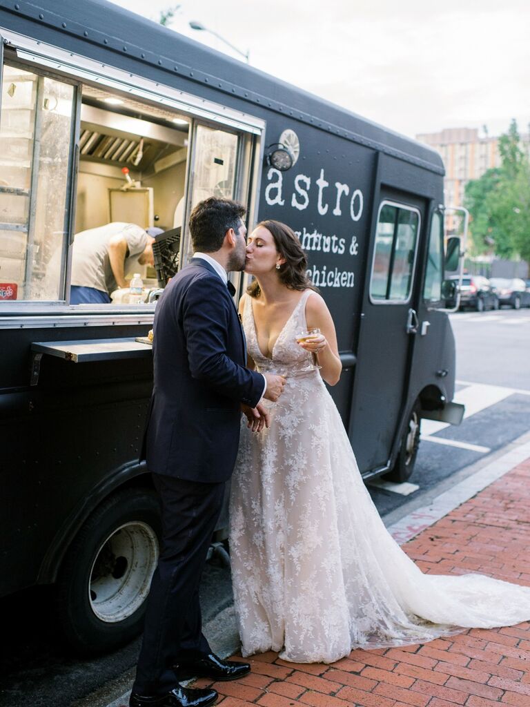 Food truck catering idea for a small wedding celebration. 