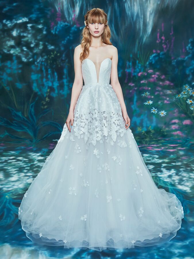 Ines Di Santo strapless ball gown with plunging sweetheart neckline